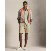 Camisas Camisa POLO RALPH LAUREN Lino Custom Fit Oliva Jardín / Blanco