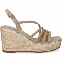 Sandalia Alta Tira Empeine Strass Camel  ALMA EN PENA
