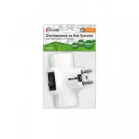 NIMO Adaptador Red 3 Tomas con Interruptor Blanca MEL105