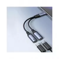 JOYROOM Cable Adaptador Tipo C/m a 2X Tipo C Audio y Carga 60W SY-C03
