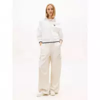 Tjw Low Rise Linen Cargo Pants White Cla  TOMMY JEANS