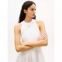Tjw Rib Poplin Tank Dress Ext Ecru  TOMMY JEANS