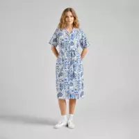 Vestidos Vestido DEDICATED Orrefors Ocean Squares Oat White