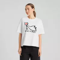 Camisetas Mujer Camiseta DEDICATED Vadstena Drink In Peace White