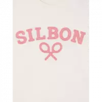 Camiseta Silbon raqueta media crema