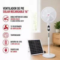 Ventilador Solar LARRYHOUSE 15W 16"