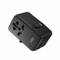 Cargador Universal con Cable Retráctil 65W Negro XO