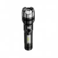Linterna con Luz Estroboscípica y Zoom Telescópico 1.200MAH Negro XO