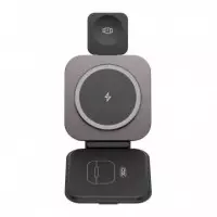 Cargador Inalámbrico Magnético Plegable 3 en 1 Negro XO