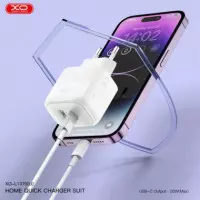 Cargador Rapido con Cable 1 Usb-a + 1 Usb-c 18W Blanco XO