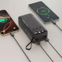 Powerbank 30000MAH con 4 Cables PR280 Negro XO