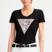 Camiseta con Logo de Triángulo Estampado de Cebra  GUESS