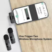 Kit 2 Micrófonos Lavalier BOYA BY-V20 sin Cable 2.4HGZ con Usb-c