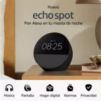 Altavoz Despertador Inteligente BLUETOOTH Echo Spot con Alexa, Negro  AMAZON