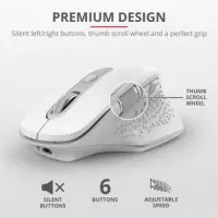 RATON TRUST OZAA ERGONOMICO RECARGABLE WIRELESS WH