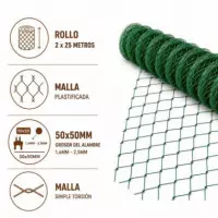 Malla Simple Torsion Plastificada 50X50X1.6/2.5MM 2X25M DONNA GARDEN