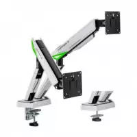 Soporte de Mesa Gaming para 2 Tv/monitor AISENS 17" - 38" 2 Brazos Giratorio/inclinable hasta 16KG White