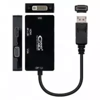 Cable Conversor Dp a Vga+dvi+hdmi 3-1 15CM Black  NANOCABLE