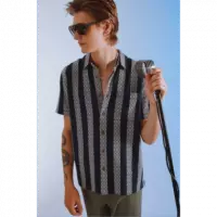 Camisas Camisa BEN SHERMAN Block Geo Jacquard Twilight Denim
