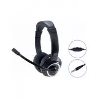 CONCEPTRONIC Auricular de Casco con Microfono Polona con Cable para Pc ,jack 3.5MM Negro POLONA02B