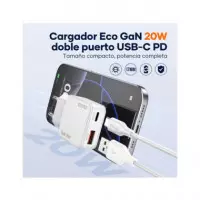 IDUSD Cargador Red Usb-A Y Tipo C GaN 20W D310B Blanco