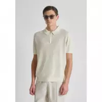 Polo Regular Fit de Punto con Cremallera de Manga Corta de Mezcla de Algodón Suave de ANTONY MORATO