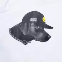 Camisetas Hombre Camiseta MARKET STUDIOS Smiley Dog Got Style White