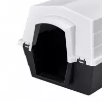 Caseta para Mascotas Plastico 83X69X57.5CM Blanco y Negro DONNA GARDEN