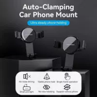 Soporte Vention para Coche de Smartphone con Clip Automático (4.7-7.2") Negro