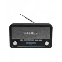 Radio DAB+ Denver DAB-18DGR, Bluetooth, AUX, Despertador, Madera Oscura
