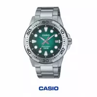 CASIO MTD-140D-3AV Reloj Analógico Hombre – 100 M Wr, Acero Inoxidable y Diseño Deportivo Marino Verde