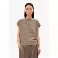 Camisetas Mujer Camiseta ARMEDANGELS Slub Stripe Sand Stone / Dried Palm
