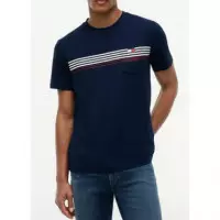 TOMMY HILFIGER - Rwb Placed Stripe Reg Tee - Dcc - F|MW0MW43389/DCC