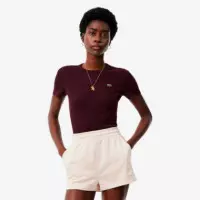 Camiseta de Canalé de Corte Ajustado  LACOSTE