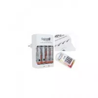 DIGIVOLT Cargador de Pilas AA/AAA/9V Ni-mh Recargable QC-1400 con 4X Pilas Aa 1400MAH 100-240V