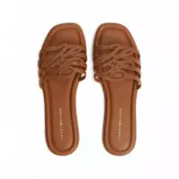 TOMMY HILFIGER - Th Script Flat Mule Lth - GP4 - F|FW0FW09368/GP4
