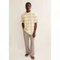 Camisetas Hombre Camiseta ARMEDANGELS Iconic Maarkos Stripes Foam Washed Berry