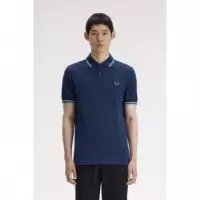 Polos Polo FRED PERRY M3600 Azul Tenis / Blanco Nieve / Verde Menta Intenso