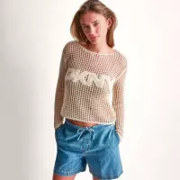 Jersey Crochet Open-stitch Logo  DKNY