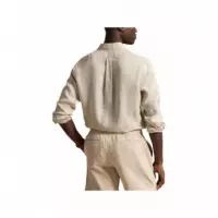 Polo RALPH LAUREN - Long Sleeve Custom Fit Linnen Shirt - Stoneware Grey - 710966294518/STONEWARE Grey