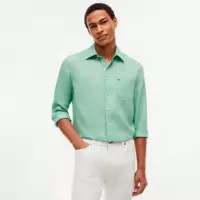 Camisa de Corte Regular en Puro Lino Lavado  TOMMY HILFIGER