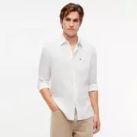 Camisa de Corte Regular en Puro Lino Lavado  TOMMY HILFIGER