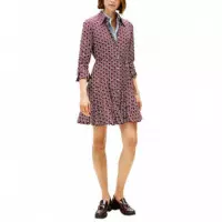 TOMMY HILFIGER - Vis Twill Ls Mini Dress - 0GY - F|WW0WW48629/0GY
