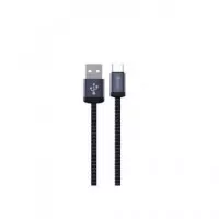 DEVIA Cable Datos Tipo C a USB 2A Nylon Negro 1MTR