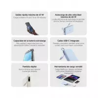 XIAOMI Bateria Externa Portatil 20000MAH Blanca 67W Cable Integrado PB2067