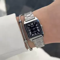 CASIO LTP-V007D-1B Mujer | Plateado y Esfera Negra