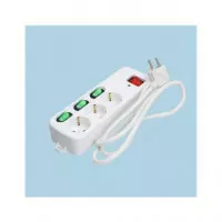 TM ELECTRON Regleta 3 Enchufes con Interruptor Individual 1.5MTRS Cable TMUAD533 Blanco