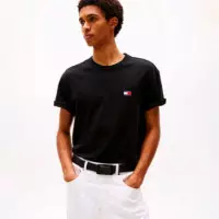 Camiseta de cuello redondo con parche tonal