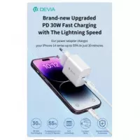 DEVIA Cargador TIpo C +Cable Datos TIpo C a Lightning 30W Blanco