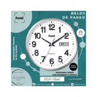 SAMI Reloj de Pared Analogico RSP-11641 Aluminio Silencioso Con Calendario
